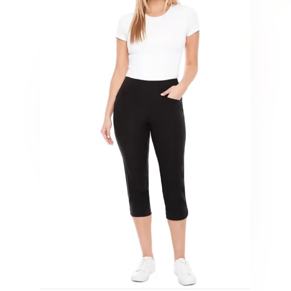 S.C.&CO. Ladies 360 Tummy Control stretch comfort cropped pants size 8 , black